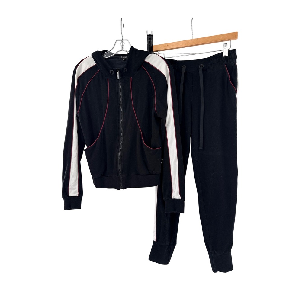 MICHI‎ Black White Red Tracksuit Set Hoodie Joggers Athletic Athleisure Womens S